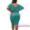 Cheap Wholesale Green Plus Size Ruffle Lace Up Girl Daily Wear Dress