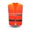 Cheap custom hi vis orange 3M reflective High quality safety police vest