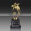 Alloy golden star with black crystal base metal trophy