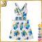 2016 New fashion unique fitted women print blue floral v-neck dress                        
                                                Quality Choice