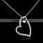 18K White gold long chain heart personalized name female necklace