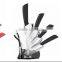 color handle ceramic kitchen knife set
