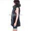 Women rex rabbit fur vest long rabbit fur vest with raccoon fur collar KZ160041