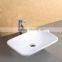 Rectangular Shaped Above Counter Mounted Ceramic Basin