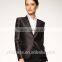 2014 Top Quality 100% wool Classic bright brown one button classic women suits