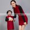 2015 Factory supply mom and kid long sleeve wool warm dress