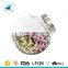six capacity glass candy jar with metal lid