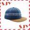custom blank flat brim snapback suede baseball cap