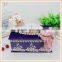 Upscale velvet fabric tissue box holder with double bear