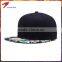 Customized flat bill hip pop fashion black printed snapback cap