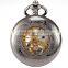 Antique Transparent Skeleton Necklace Mechanical Pocket Watch