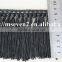 high quality black tassel fringe 100% nylon tassel lace trim new design lace for clothes