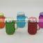 wholesale dull polish Color decorative Mason Jar Mugs with metal Lid and Plastic Straws 5colors