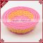 Cheap bright colors plastic wicker woven fancy baskets