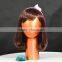 Fashion Golden Egghead Female Mannequin Head Fiberglass Display For wig