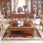 Deluxe Solid Wood Carved Living Room Furniture Set, Luxury Design Golden Sofa Chair