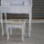 White Vanity Makeup Dressing Table Set w/Stool 5 Drawer&Mirror Jewelry Wood Desk