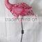 Metal Pink Flamingo Garden Ornaments Home Decoration Handmade Craft From Waste Material