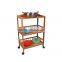 Wholesale Bamboo Kitchen Cart New Mobile Dining Car with Baskets, Shelves and 8-Slot Wine Bottle Holder