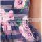 Floral Print pattern Stripe Organza Sleeveless Dress/women dress/clothing