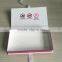 White and pink custom cheap apparel packaging ribbon closure logo hot stamping