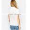 Women Deep V-neck White color Short Sleeve Chiffon Casual Blouse