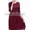 Foreign trade women pure color mesh folding dress with 3d flowers