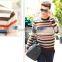 Colorful Striped Pattern Men's 100% Cashmere Sweater