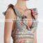 Retro flutter frill crop top and lace shorts vintage lady garments