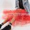 2017 OEM Spring Red Flowy Giant Tutu Tulle Below The Knee Skirts
