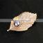 Trendy Simple Pin Leaf Brooch Newest Matte Gold Silver Plated Exquisite Accessories Brooches Pins