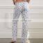 Anly fashion floral pull rope 100% cotton thin comfortable long pants