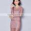 2016 New High Quality Embroidery Women Black Dress Fashion Spring Autumn Lace Dress Plus Size Long Sleeve Korean Dress