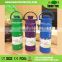 Clear Safe Thermal Water Bottle with Glass Inner Silicone Sleeve Plastic Tumbler