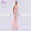 New Arrival Design High Quality Wholesale Sequin Beaded Long Pink Design Your Own Prom dress With Flower