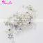 Wedding Jewelry Decoration Rhinestone Women Headpiece Crystal Flower Rose Gold hair comb Prom Accessory Bridal Pearl Headwear