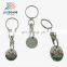 Top sell custom metal souvenir supermarket shopping trolley coin locks