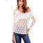 Long Sleeve Mesh Lace Women’s Top Blouse