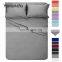 Resistant to Dust Mites 4-Piece Cotton Plain Bed Sheet Set