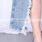 TWOTWINSTYLE Denim Skirt For Women High Waist Patchwork Tassel Split Streetwear Blue Asymmetrical