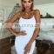 Hot Selling Summer New Sexy Backless Lace Up Solid Ice fabric Club Midi women Dress