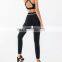 Wholesale Fishnet panel bra high waist elastic Womens gym fitness & yoga wear clothing sets