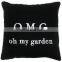 Wholesale Embroidery Letter With Black Background With Piping Cushion Pillow for Outdoor