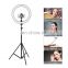 Portable Dimmable Lighting Changeable Beauty Makeup Selfie Video Cell Phone LED 14 inch Ring Light 2M Tripod Stand