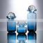 Factory Cheap Modern Crystal Ball Decoration Blue Glass Flower Vases Cylinder