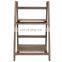 Rustic Brown Wood Design 2 Tier Freestanding Foldable  Flower Shelf Rack Decorative Planter Pot Display Stand