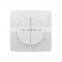 Yaki  fashion white round switch French Standard rectangular Shell light switch household Wall switch 2 gang