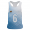 2022 Customized White and Blue Singlet of Number 6