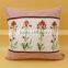 Flower Embroidered Cushion Cover