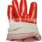 Red Nitrile Full Coated Knitted Wrist Anti Oil Glove Anti-Impact Work Heavy Duty Oil And Gas Gloves